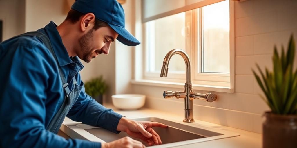 Plumber at work