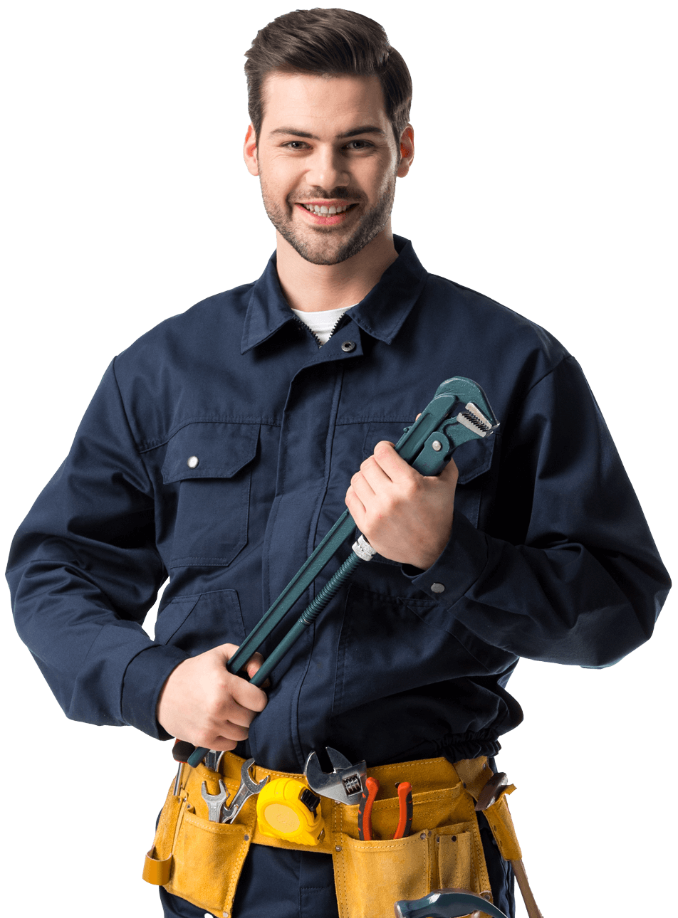 confident handyman wearing uniform with tool belt2